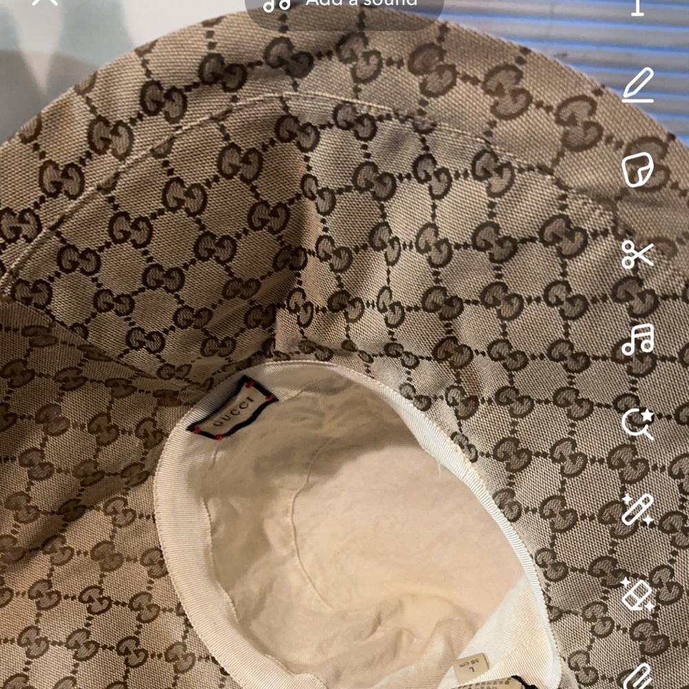 Gucci Beige and Brown Monogram Hat